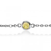 Fancy Yellow Diamond Ankle Bracelet 14K White Gold (1.00ct)
