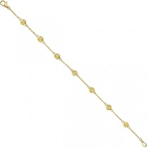 Fancy Yellow Diamond Station Bracelet Beze-Set 14K Y Gold (0.75ct)
