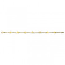Fancy Yellow Diamond Station Bracelet Beze-Set 14K Y Gold (0.75ct)