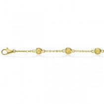 Fancy Yellow Diamond Station Bracelet Beze-Set 14K Y Gold (0.25ct)