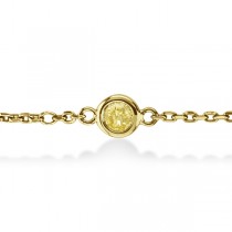 Fancy Yellow Diamond Station Bracelet Beze-Set 14K Y Gold (0.50ct)