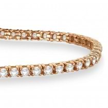 Diamond & Amethyst Eternity Tennis Bracelet 14K Rose Gold (3.73ct)