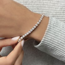Eternity Lab Grown Diamond Tennis Bracelet 14k Rose Gold (7.08ct)