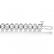 Eternity Diamond Tennis Bracelet 14k White Gold Milgrain (2.11 ct)