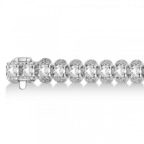 Eternity Diamond Tennis Bracelet 14k White Gold Milgrain (5.20 ct)
