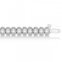 Eternity Diamond Tennis Bracelet 14k White Gold Milgrain (5.20 ct)
