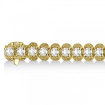 Eternity Diamond Tennis Bracelet 14k Yellow Gold Milgrain (5.20 ct)