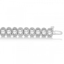 Eternity Diamond Tennis Bracelet 14k White Gold Milgrain (7.02 ct)