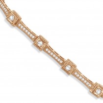 Vintage Diamond Tennis Bracelet 14k Rose Gold (1.51ct)
