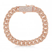 Diamond Miami Cuban Chain Bracelet 14k Rose Gold (3.05ct)