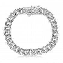 Diamond Miami Cuban Chain Bracelet 14k White Gold (3.50ct)