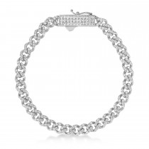 Diamond Link Chain Bracelet 14k White Gold (2.75ct)