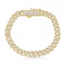 Diamond Link Chain Bracelet 14k Yellow Gold (5.00ct)