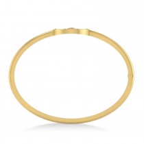 Diamond Compass Bangle Bracelet 14k Yellow Gold (0.19ct)
