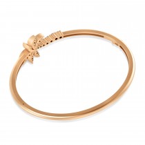 Diamond Palm Tree Bangle Bracelet 14k Rose Gold (0.57ct)