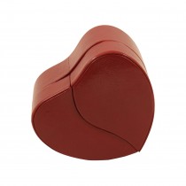 Red Leather Heart Shaped Jewelry Box w/ Multiple Compartments