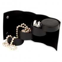 Leatherette 3 Level Jewelry Roll with Snap Closure