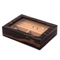 Wood Valet Box w/ Glass Top & Magnetic Closure
