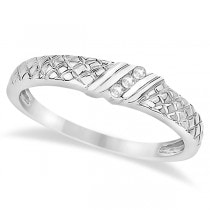 Men's Diamond Wedding Ring Filigree  14K White Gold (0.05ct)