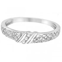 Men's Diamond Wedding Ring Filigree  14K White Gold (0.05ct)