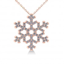 Diamond  Snowflake Pendant Necklace 14k Rose Gold (0.66ct)