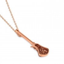 Lacrosse Stick Charm Men's Pendant Necklace 14K Rose Gold