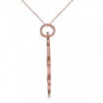 Puzzle Piece Pendant Necklace in Textured 14k Rose Gold