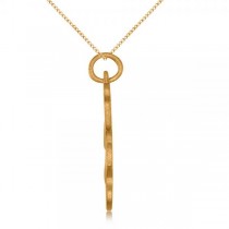 Puzzle Piece Pendant Necklace in Textured 14k Yellow Gold