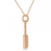 Diamond Lock Pendant Necklace 14k Rose Gold (0.36ct)