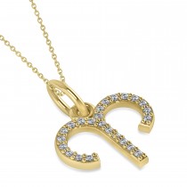 Aries Zodiac Diamond Pendant Necklace 14k Yellow Gold (0.12ct)