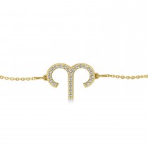 Aries Zodiac Diamond Bracelet 14k Yellow Gold (0.12ct)
