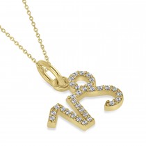 Capricorn Zodiac Diamond Pendant Necklace 14k Yellow Gold (0.155ct)