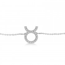 Taurus Zodiac Diamond Bracelet 14k White Gold (0.12ct)