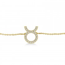 Taurus Zodiac Diamond Bracelet 14k Yellow Gold (0.12ct)