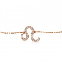 Leo Zodiac Diamond Bracelet 14k Rose Gold (0.125ct)