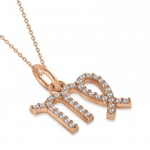 Virgo Zodiac Diamond Pendant Necklace 14k Rose Gold (0.18ct)