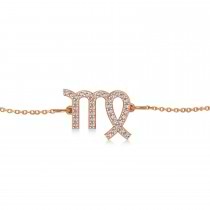 Virgo Zodiac Diamond Bracelet 14k Rose Gold (0.18ct)