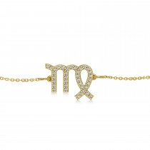 Virgo Zodiac Diamond Bracelet 14k Yellow Gold (0.18ct)