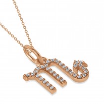 Scorpio Zodiac Diamond Pendant Necklace 14k Rose Gold (0.16ct)