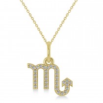 Scorpio Zodiac Diamond Pendant Necklace 14k Yellow Gold (0.16ct)
