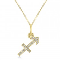 Sagittarius Zodiac Diamond Pendant Necklace 14k Yellow Gold (0.10ct)
