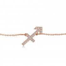 Sagittarius Zodiac Diamond Bracelet 14k Rose Gold (0.10ct)