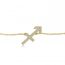 Sagittarius Zodiac Diamond Bracelet 14k Yellow Gold (0.10ct)