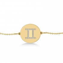 Diamond Gemini Zodiac Disk Bracelet 14k Yellow Gold (0.11ct)