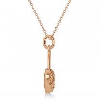 Diamond Heart Lock Pendant Necklace 14k Rose Gold (0.08ct)