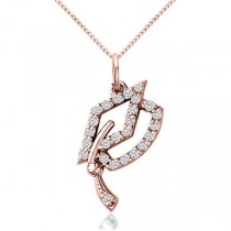 Diamond Graduation Cap Pendant Necklace 14k Rose Gold (0.13ct)
