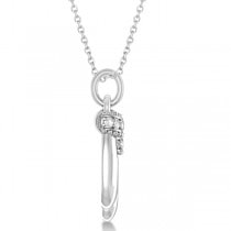 Mittens Pendant Necklace Diamond Accented 14k White Gold (0.06ct)