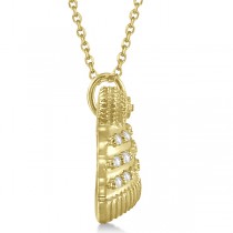Diamond Winter Hat Pendant Necklace 14k Yellow Gold (0.12ct)