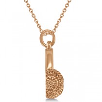 Earmuffs Pendant Necklace Plain Metal 14k Rose Gold