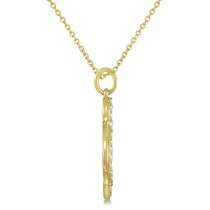 Diamond Penguin Pendant Necklace 14k Yellow Gold (0.16ct)